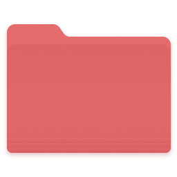 A red-tinted version of the default macOS folder icon.